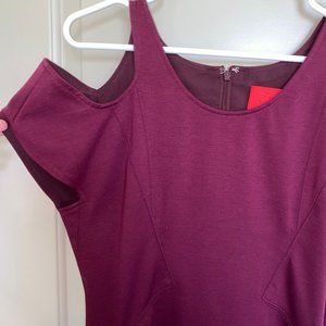 Z Spoke Plum Cold Shoulder Dress